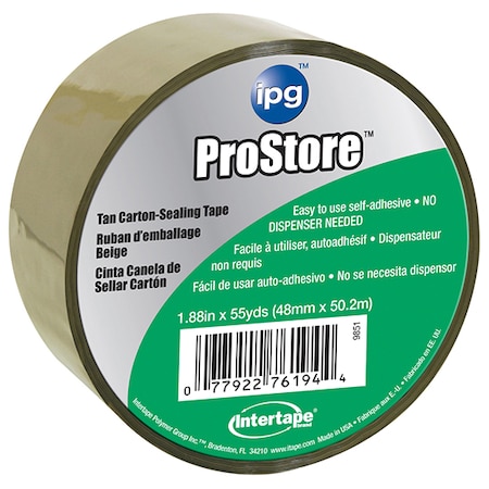 Intertape 1.88" x 55 Yds Tan Moving Tape Box & Carton Sealing Tape Tan 9851